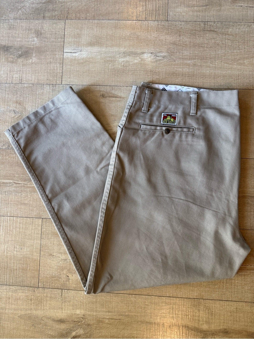 Y2K Ben Davis Work Pants 695 Beige 46 Fits 44x29 Mexico Made USA fabric Skate